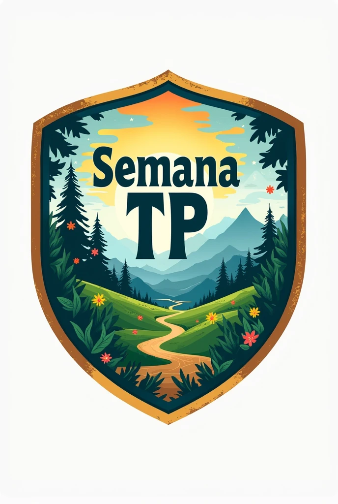 create logo of "Technical Vocational Week" Inspired by the ninth region of Araucanía and also that in the center of the shield it says Semana TP
