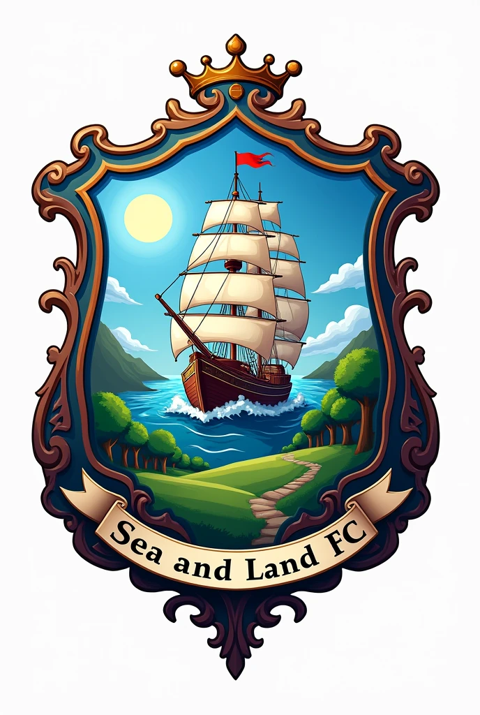 Soccer shield called Sea and Land FC
