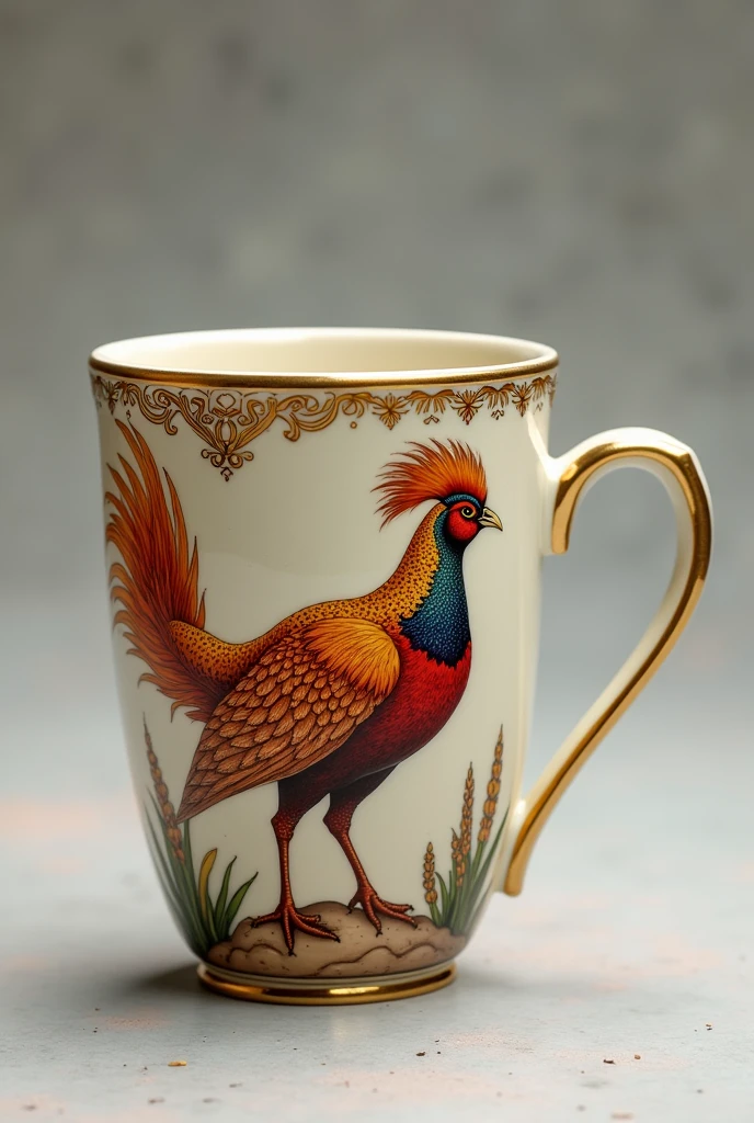 Coffee mug golden pheasant print