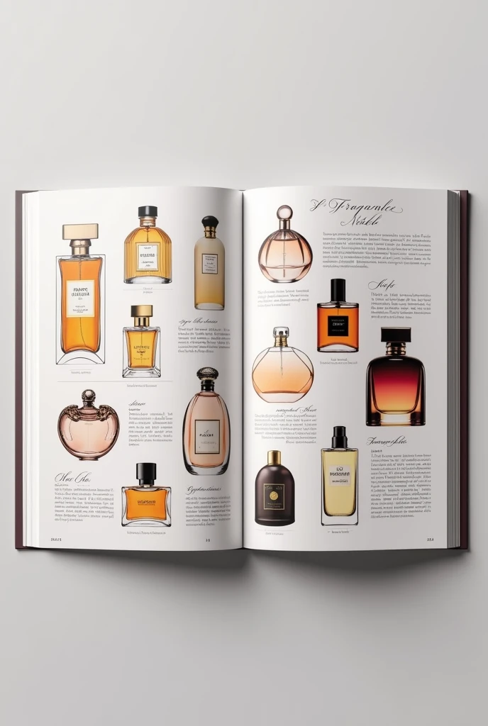 Perfume catalog with descriptions of over 30 items per page with images