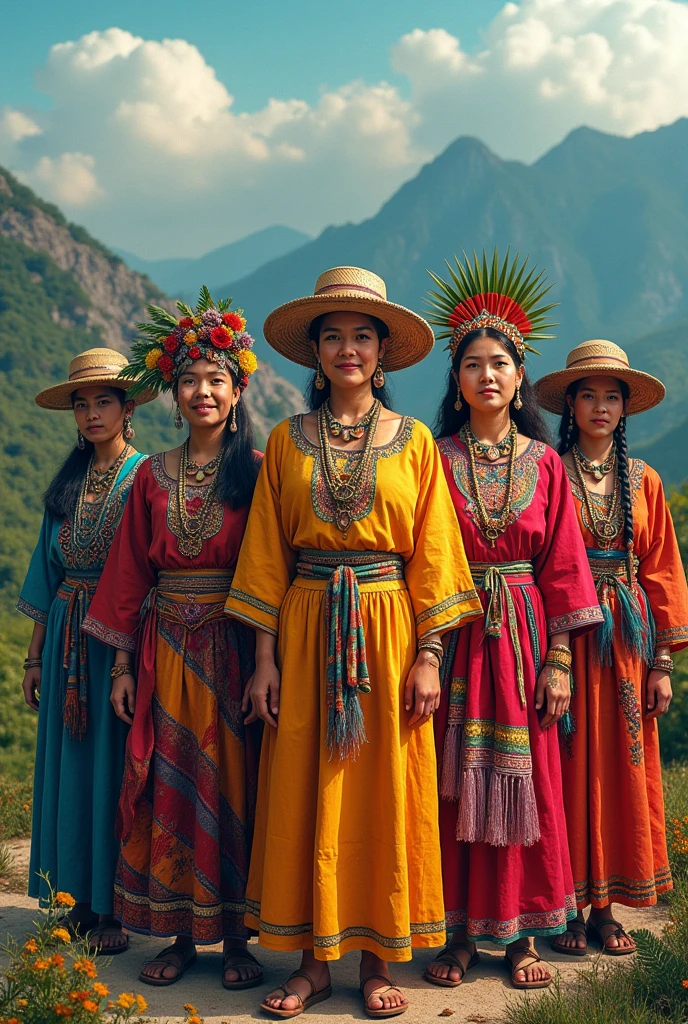 Poster about women's and men's clothing on the coast,mountains and amazon of ecuador