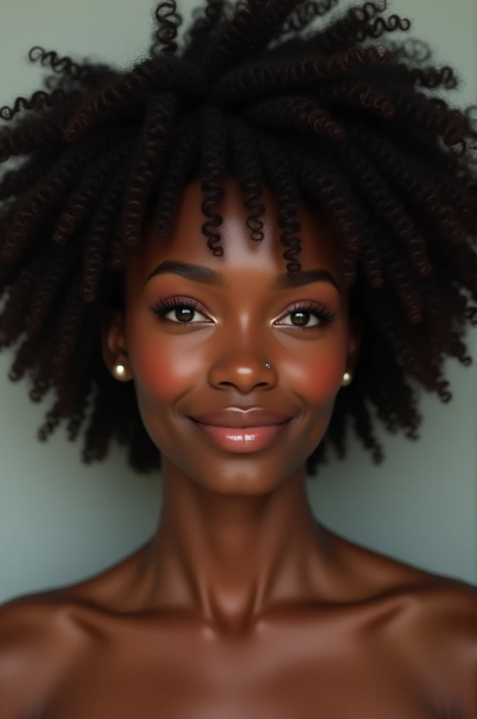 Black girl with short curly hair