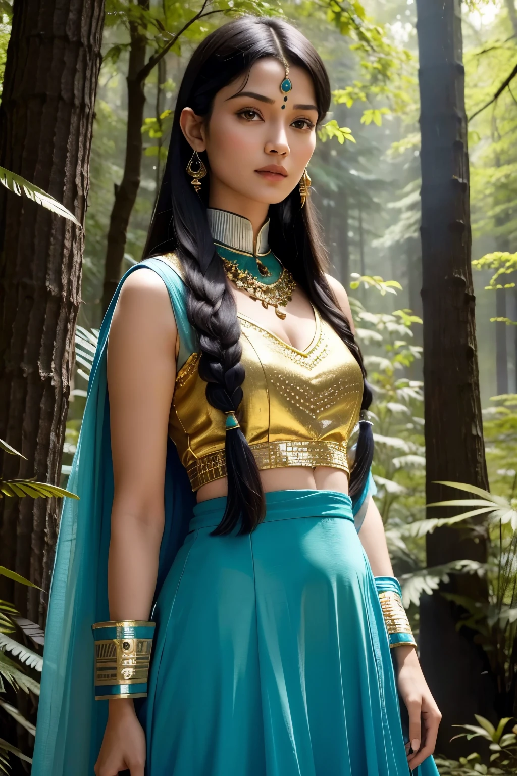 cut from avatar, Indian clothes, high resolution, super detaill, 8k, Overview, at a forest