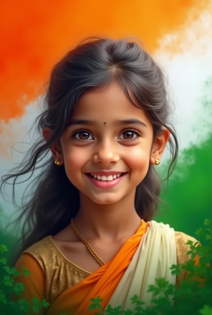 A girl's dp in this image written 
nisha of independence day of india 