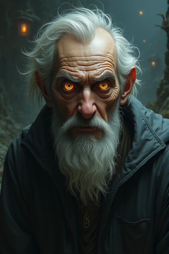 Old man with bulging eyes