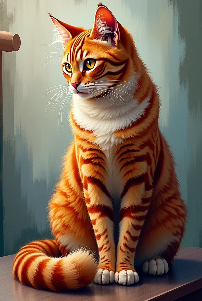 Cat in gouache