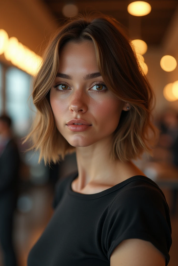 (Hyper realistic, photo-realistic:1.37),(8k, RAW photo, best quality, masterpiece:1.2), (1girl:1.1), cute Jessica Rothe (wearing tight bodycon dress with short bob haircut), ultra-detailed, heart-shaped pupils, physically-based rendering, ultra high res, kodakvision color, shot on Arricam LT Camera, bokeh, sharp focus, photorealistic, poupée girl, best quality, extremely detailed face, extremely detailed eyes and face, beautiful detailed eyes, absurdres, incredibly absurdres, perfect female body, fit body, slender, gorgeous hair