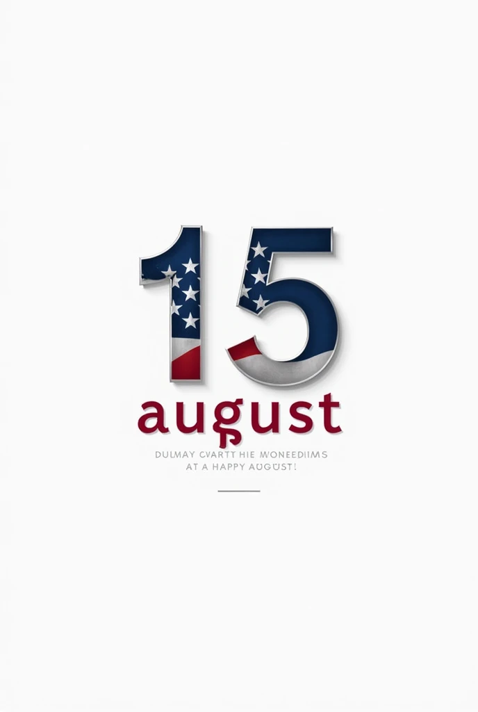 Happy Independence Day 15 August written on white background