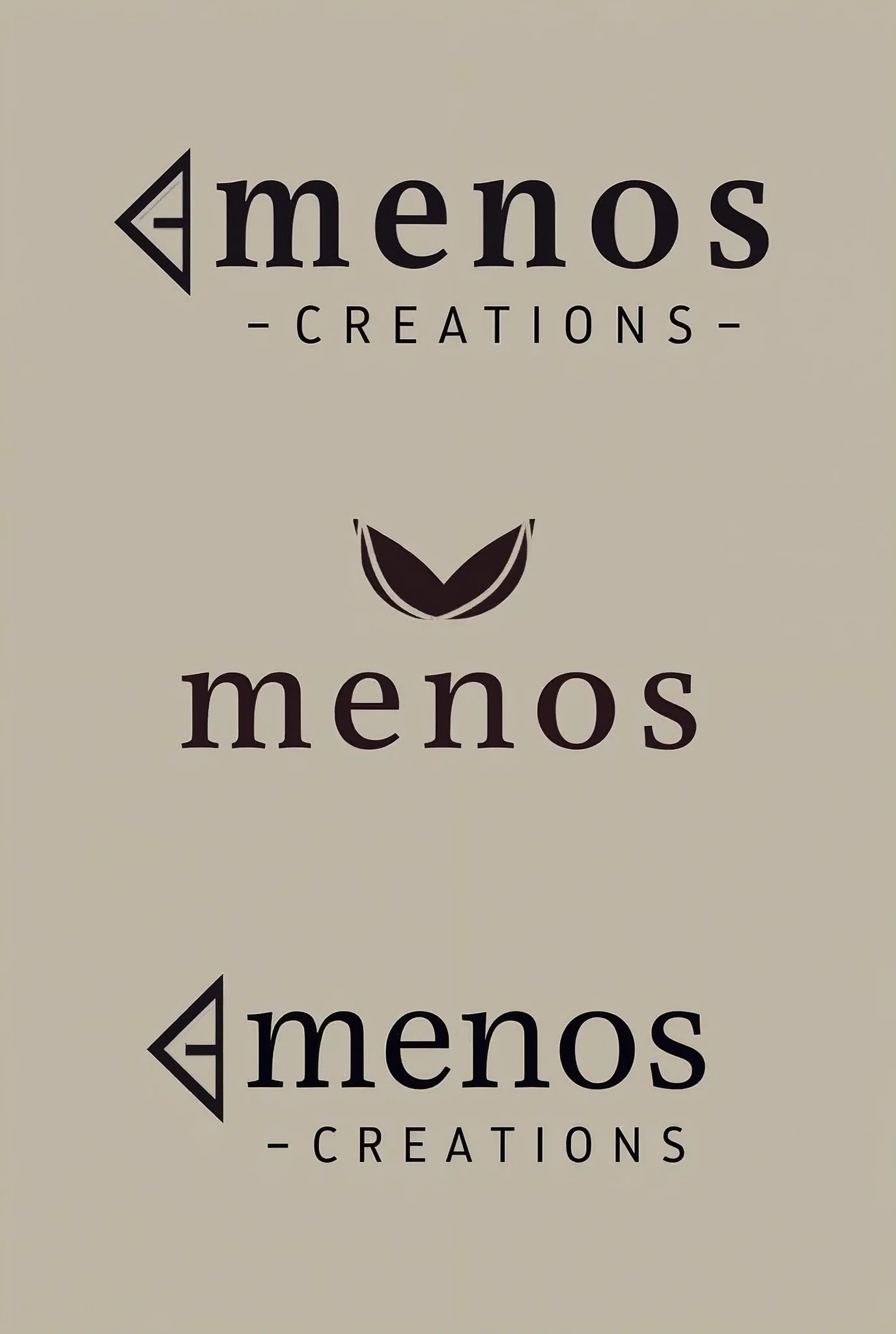 Create logo designs for a brand called 'menos creations' accessories