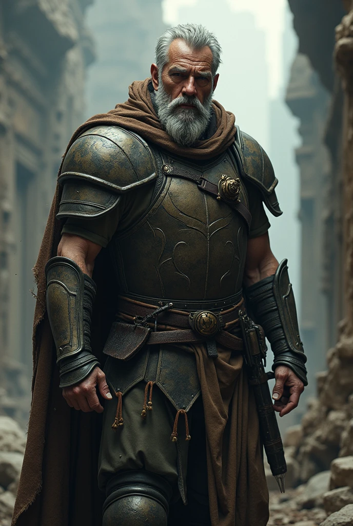 A middle aged man in a fantasy world who is a veteran and also a deserter
