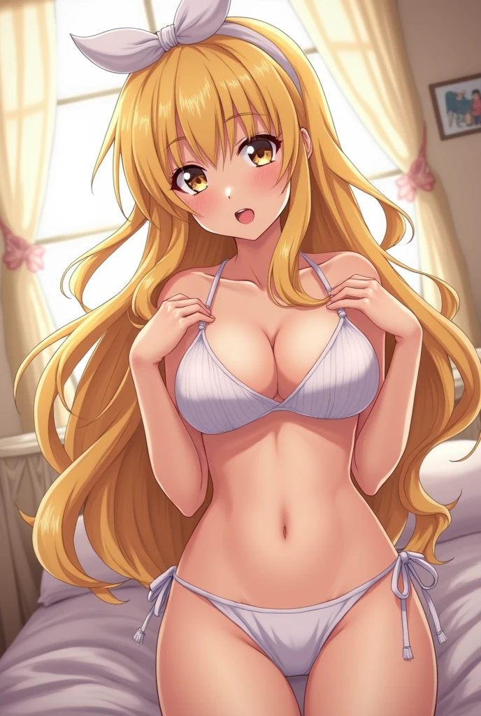 Blonde anime character showing her vagina 