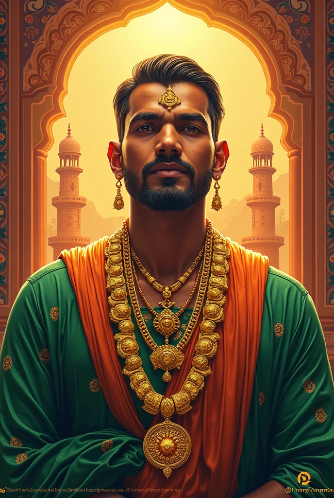 Indian independence day poster including gold chain

