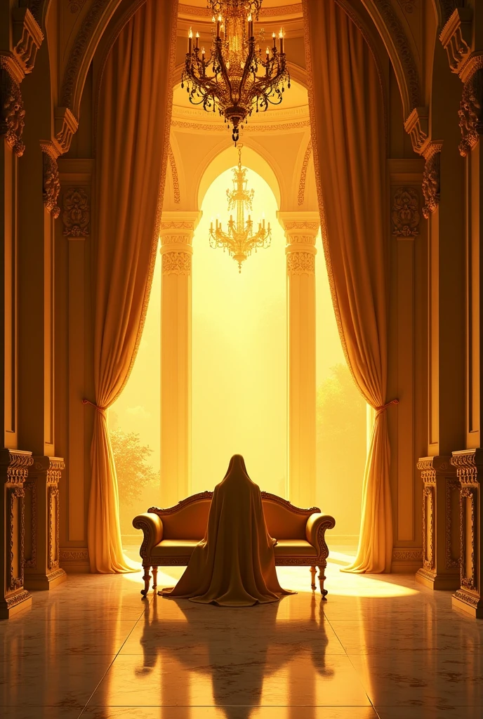 Golden room and bench