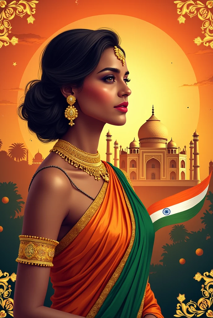 Indian independence day poster for a gold jewelry