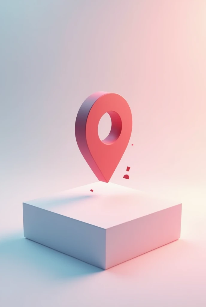 square plot with a floating location icon above the plot, animedo 3d ,full color