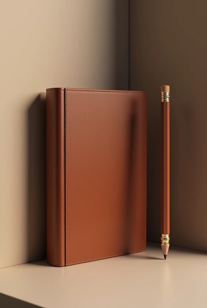 Generate an image of a notebook with a pencil that looks aesthetically pleasing and formal.