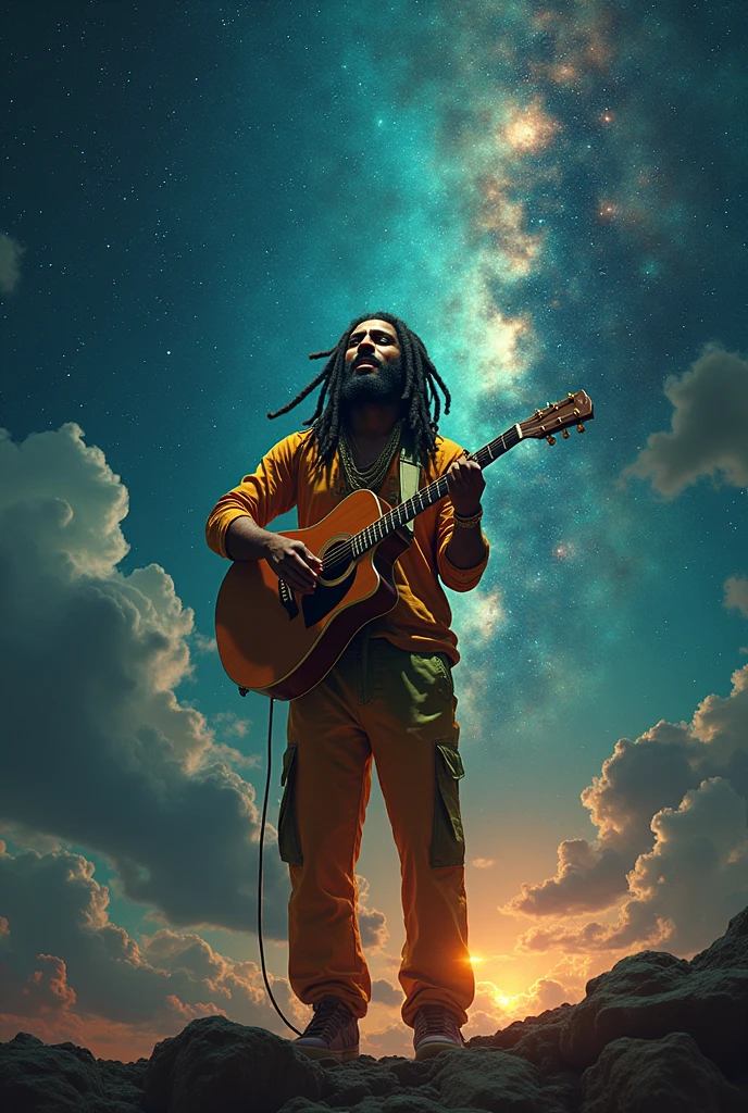Reggae musician in space
