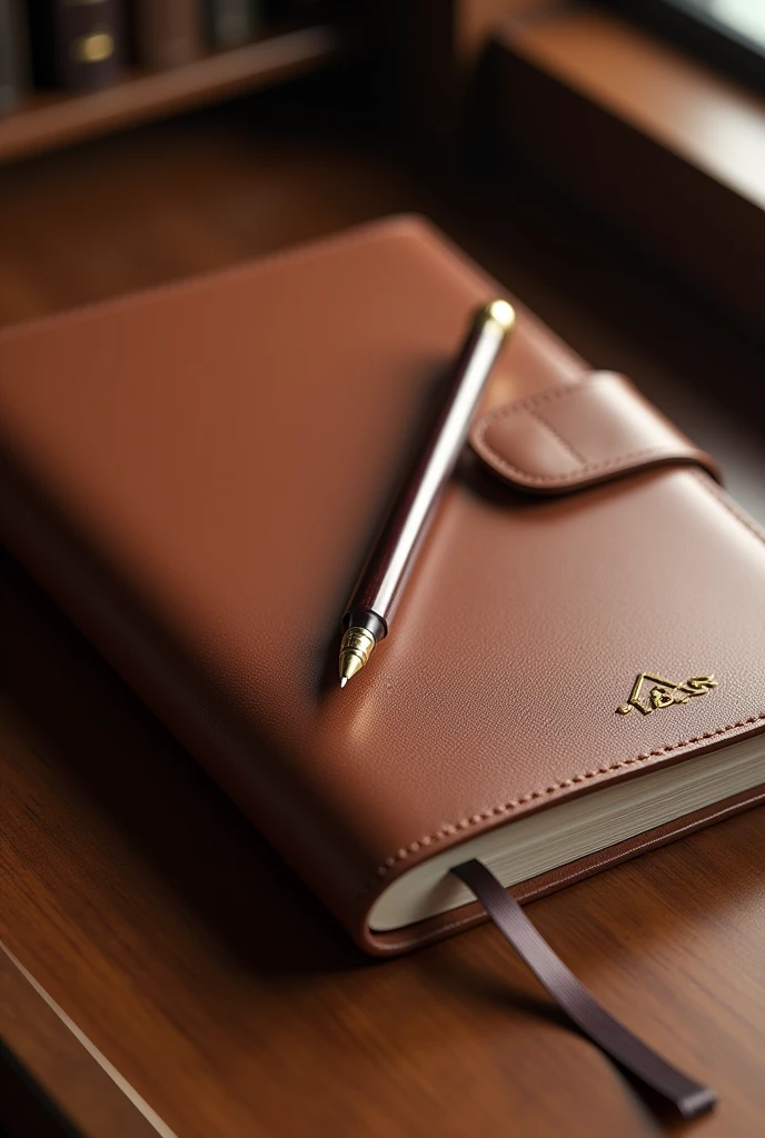 Generate an image of a notebook with a pencil that looks aesthetically pleasing and formal.