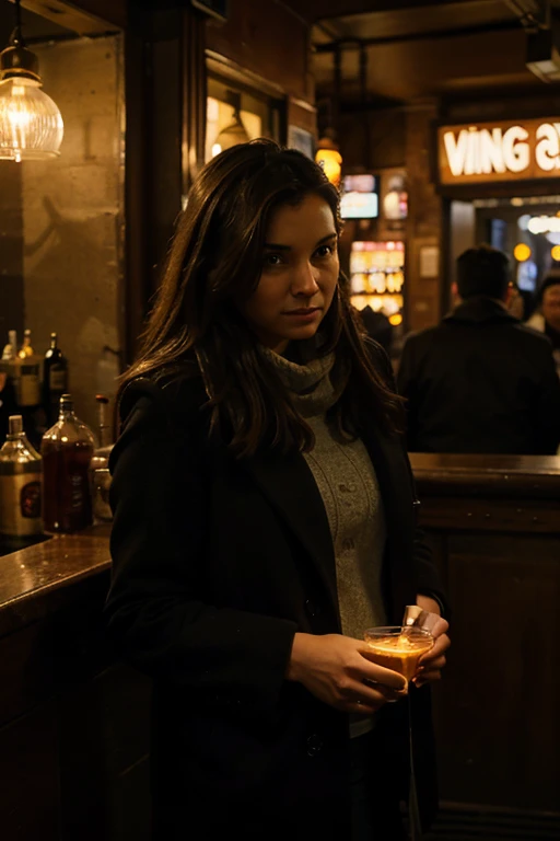 it was already late on the cold night of the big city. I was coming home when, Suddenly, I saw light in a bar. I didn't hesitate, it was cold, I went in.