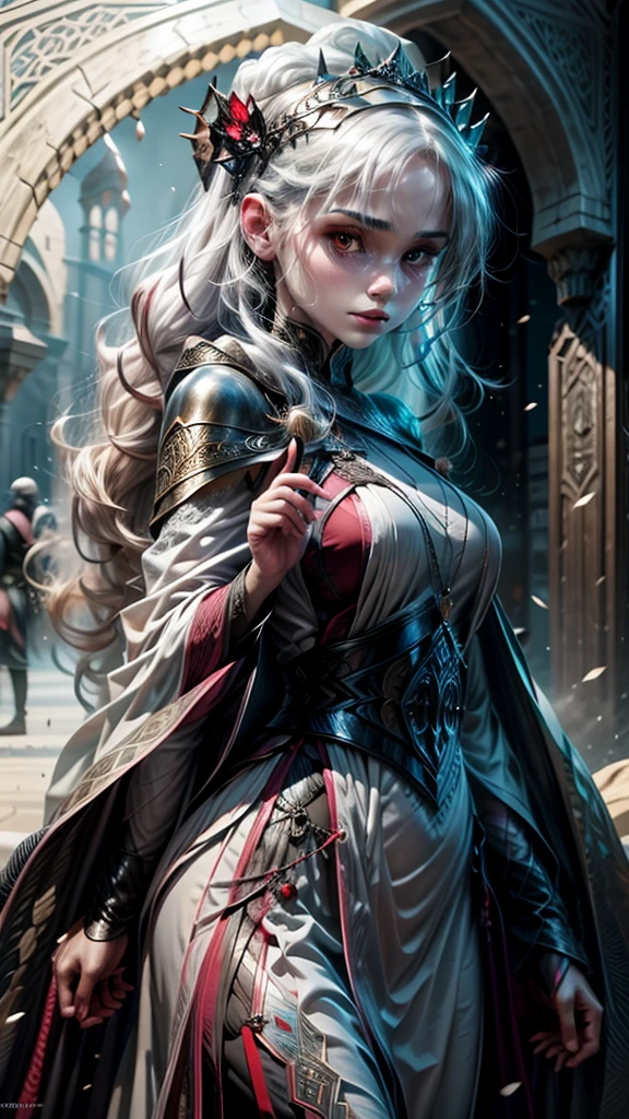 Both back and front side outfit Full body outfit night view full moon fantastical 1girl, a detailed portrait of a cute goth islamic beautiful princess girl, by justin gerard and greg rutkowski and agnes cecile, digital art, realistic painting, dnd, character design, trending on artstation islamic islamic beautiful like moon young female albino skin, snow white skin, white curly hair, slender face, crimson eyes, crimson medieval clothes, innocent face, islamic islamic islamic islamic mythologicalA extremely delicate and beautiful silver-haired girl,Blue pupils,Intricate details, depth of focus,highly detailed, digital painting, artstation, concept art, character art, art by greg rutkowski and tyler jacobson and alphonse mucha veil on head islamic islamic islamic young female albino skin, snow white skin, white curly hair, slender face, crimson eyes, crimson medieval clothes, innocent face, islamic islamic islamic islamic mythological