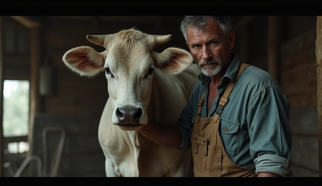 Killing a cow, make this image in a youtube video ratio.