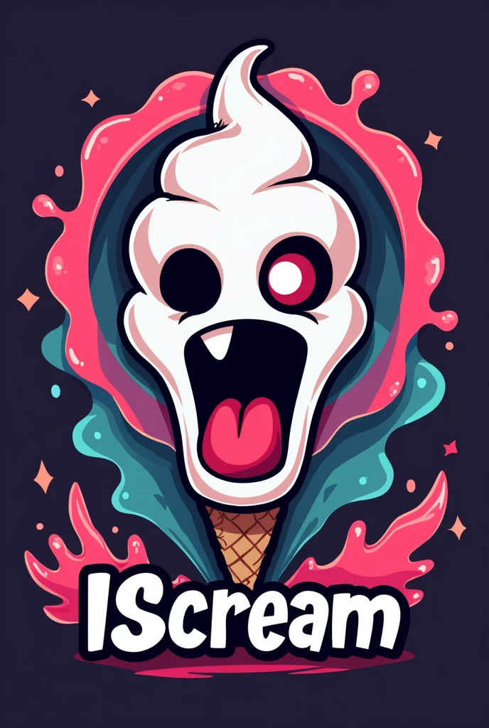 Create a YouTube channel logo for YouTube channel named IScream. Unique logo pls don't make it like icecream