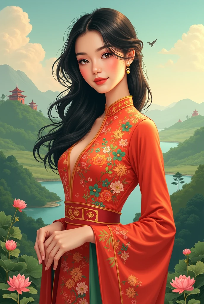 Create country Vietnam as a woman