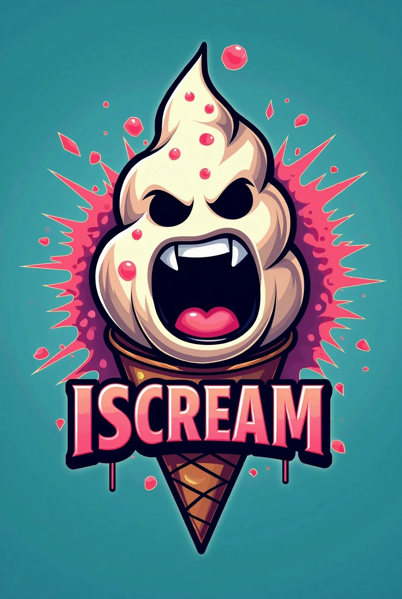Create a YouTube channel logo for YouTube channel named IScream. Unique logo pls don't make it like icecream 