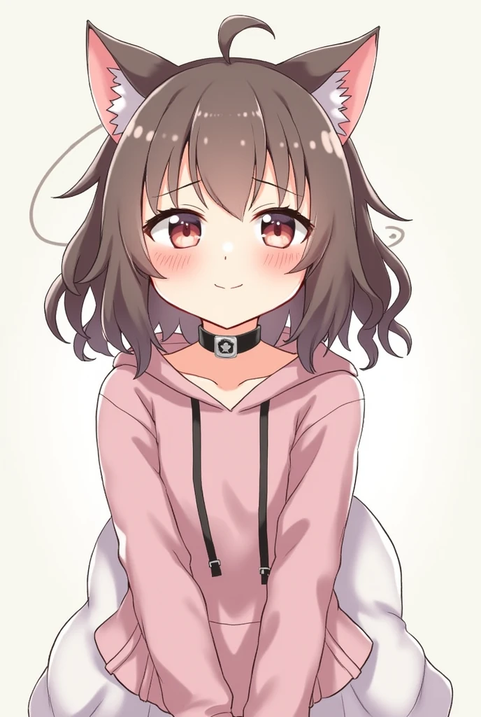 Cat ear,Pure,Obedience,beautiful girl,blush one's cheeks,choker,hoodie,Mature,Naughty