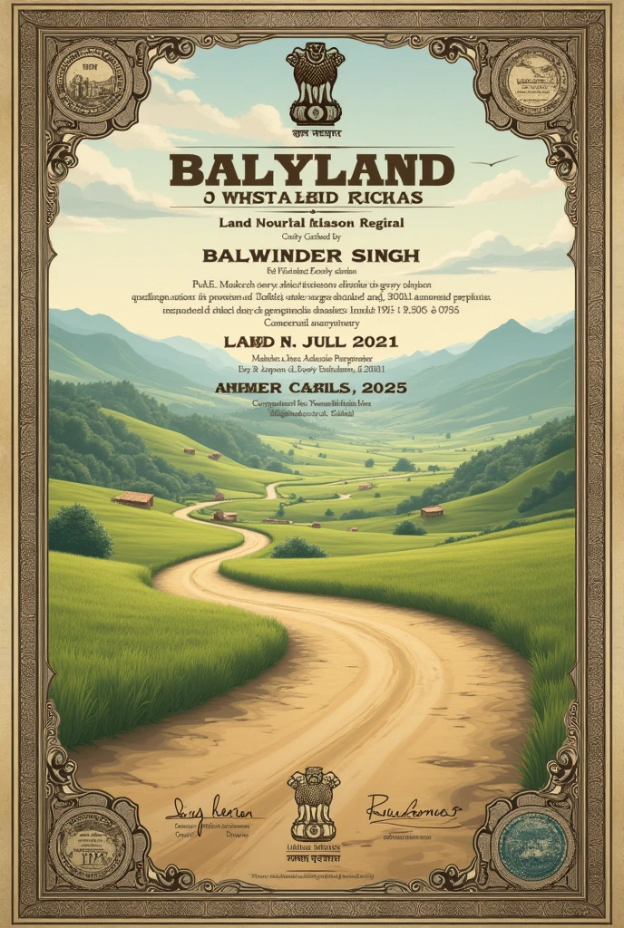 A land ownership paper of name balwinder singh in india