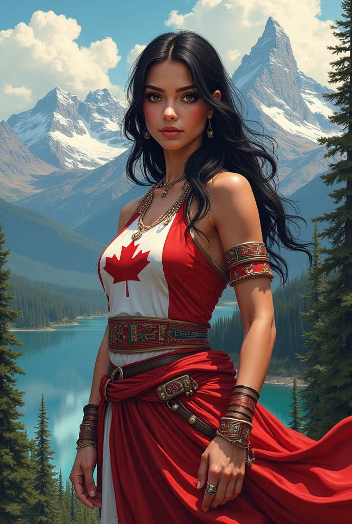 A woman representing the country Canada