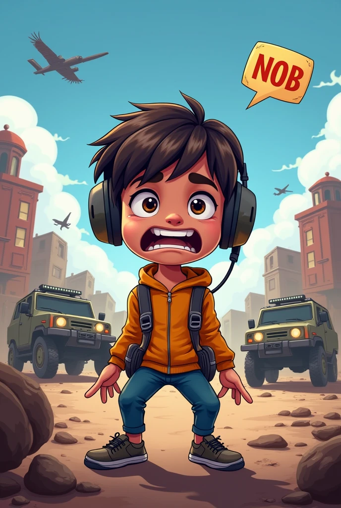 Make a funny bgmi noob gameplay YouTube live thumbnail
