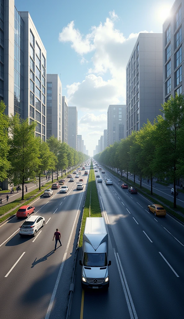 masterpiece,Highest quality,(Ultra-high definition CG Unity 8K wallpaper),(Highest quality),Physical Rendering, Main road, heavy traffic