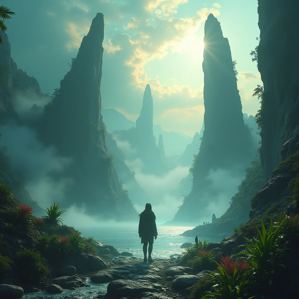 mysterious island, jules verne story, surreal,