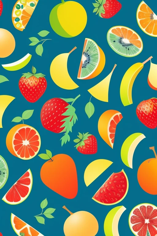 Fruit patterns, multicor, fundo azul