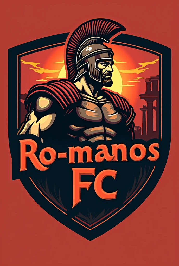  Football team logo based on Roma FC with the name Ro-manos FC