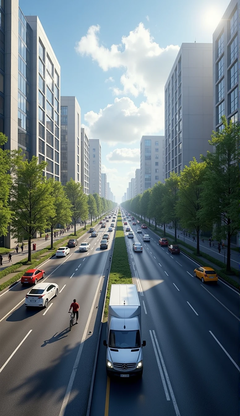 masterpiece,Highest quality,(Ultra-high definition CG Unity 8K wallpaper),(Highest quality),Physical Rendering, Main road, heavy traffic