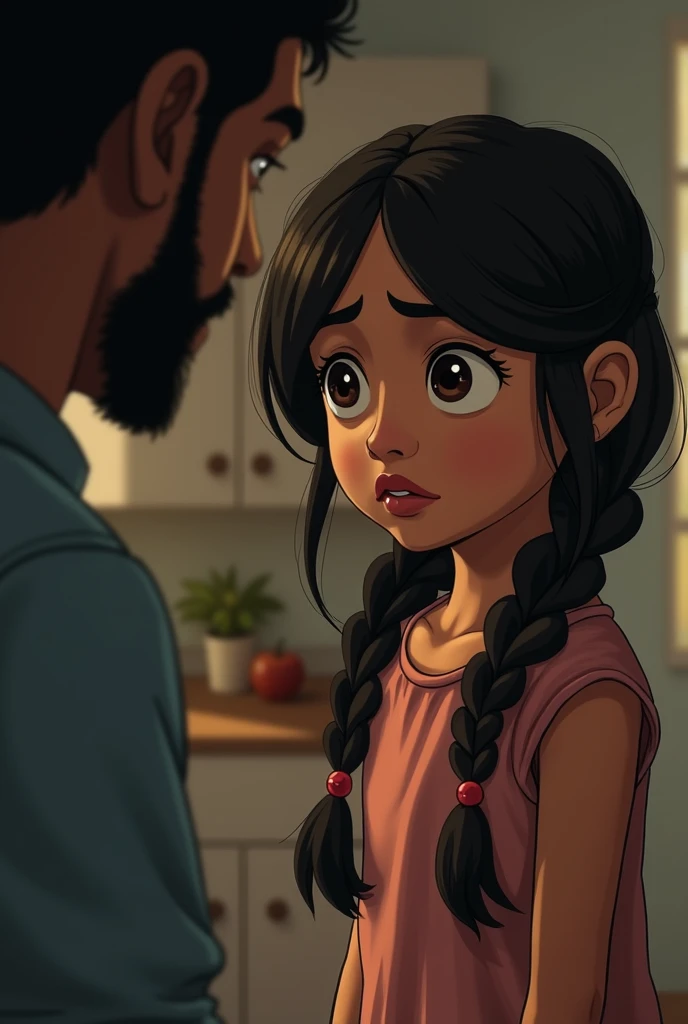 5 year old Indian girl reminds her father about his promise, saying that now it is your turn to fulfill the promise in a serious scene