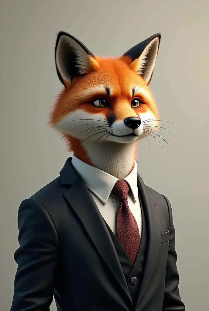 A medium-sized animal wearing a suit looking forward like a realistic profile picture