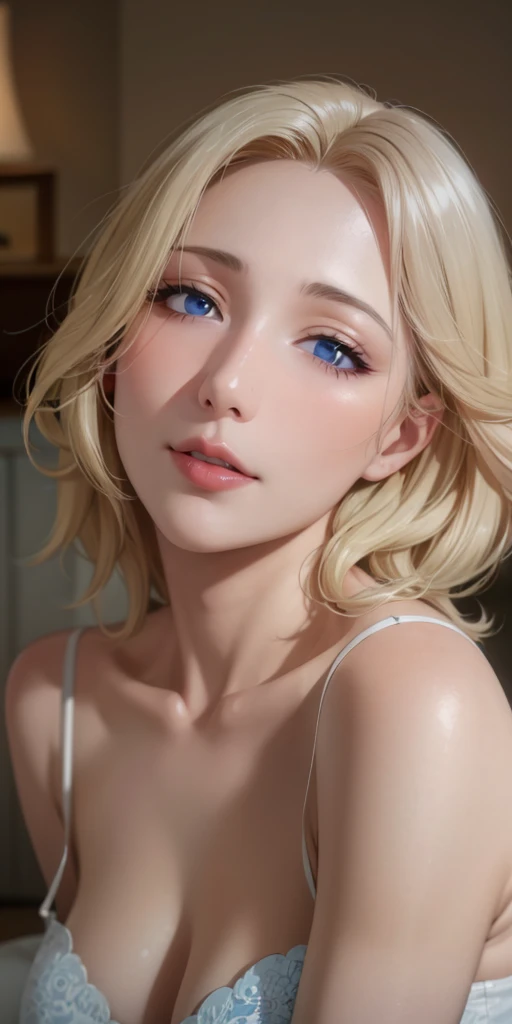 Elegant mature female, milf, blue eyes, blonde hair, soft light, high detailed, 4k resolution, high quality, beautiful cg,