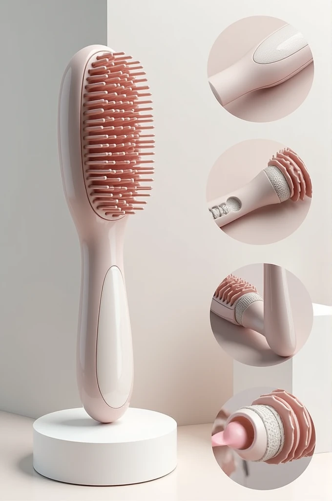hairbrush that holds cream in itself and comes out through the bristles 
