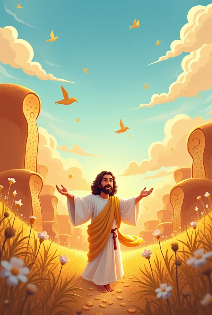 Create a poster for a Christian children's class on the topic I am the bread of life that is not realistic to be done on paper