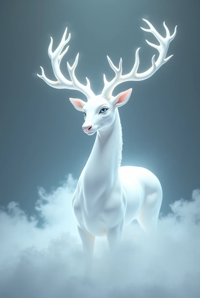 White Cantor with a pair of horn antlers