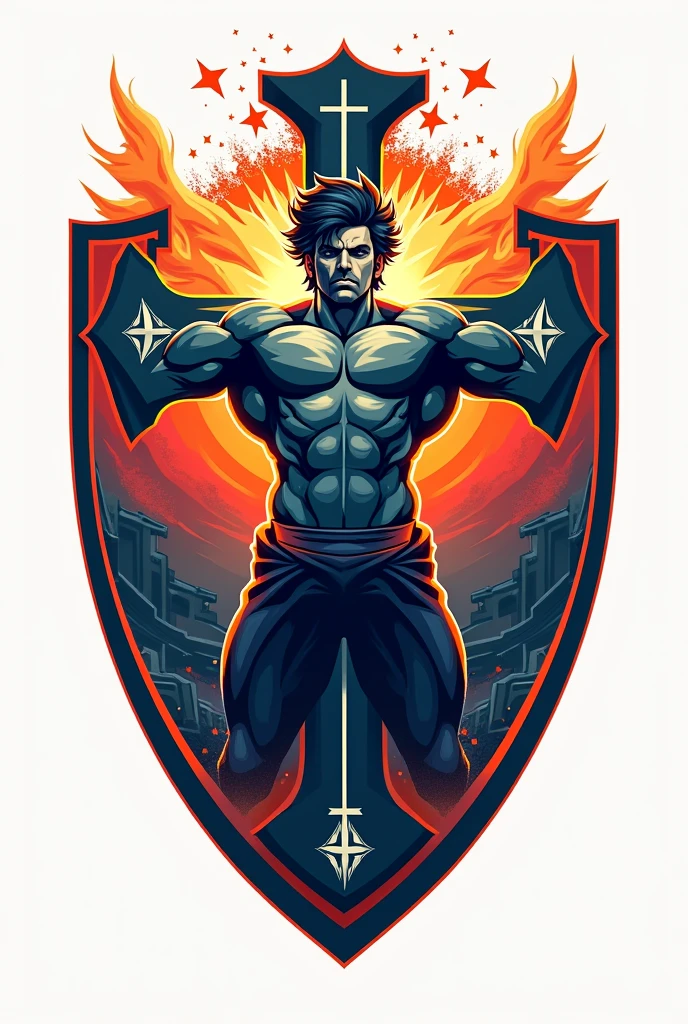 Soccer team logo with a cross