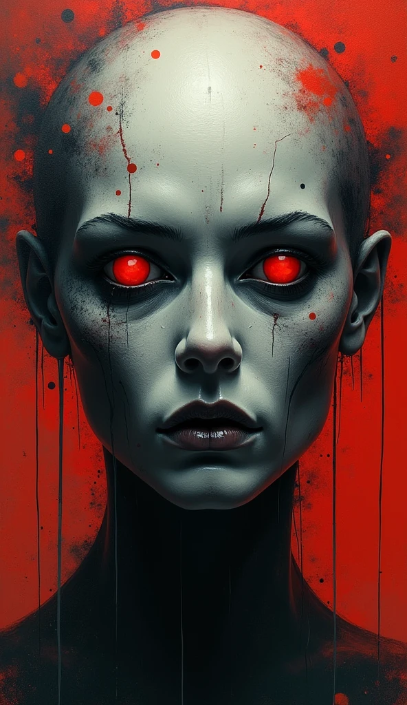 Blood red room, Flashing white TV screen, BUDDHA STATUE, cabelos preto e longos, with hair dishevelled, Cover one eye and face, Bright red eyes, Wearing a white transparent robe, Looming full breasts,liquor,Devil, reaching out her hands,Straighten your body, Red nails are exposed, Pinch the camera, hyper HD, Anatomically correct, Textured skin, Super detail, High details, High quality, A high resolution, 8K, hyper HD, Anatomically correct, Textured skin, Super detail, High details, High quality, Best quality, 8K,Leishnampo,Room 2,Horror