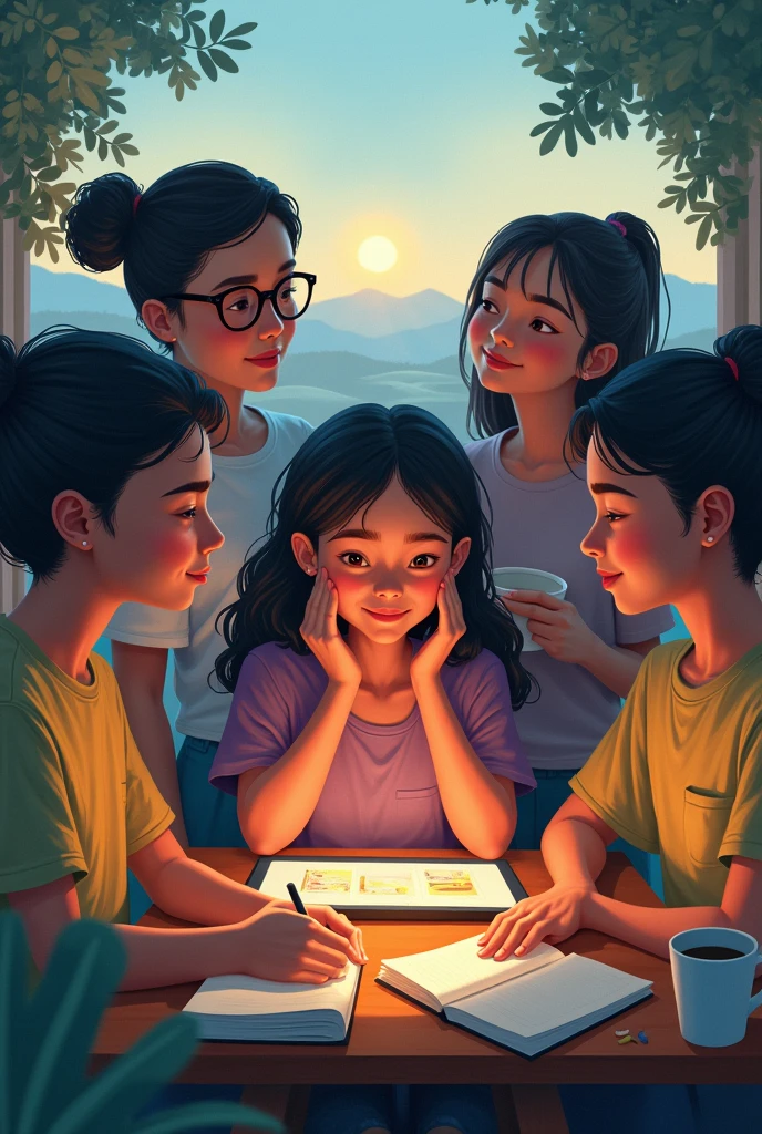 In a country full of contrasts and varied landscapes, Seven students, 2 men and 5 women, were spread across different provinces., united only through their screens. Although their homes were miles apart, their hearts and minds connected every day through technology. Each of them faced their own academic and personal challenges, but mutual support and camaraderie were the bridge that kept them together on their learning journey.