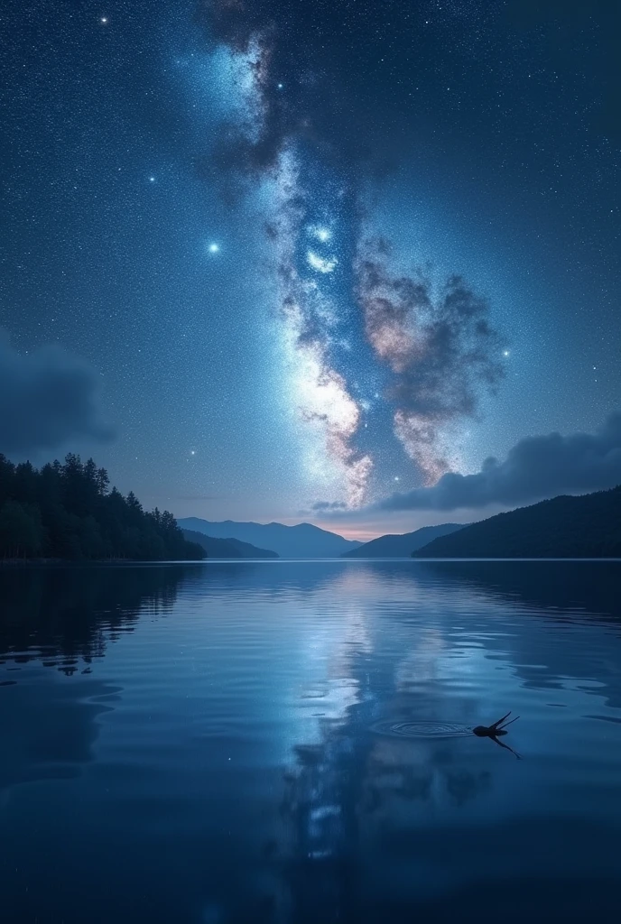 universe reflected on water