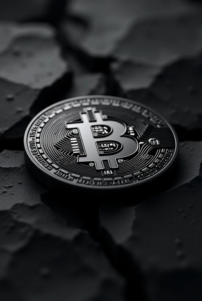 Create Black Bitcoin Coin Image
