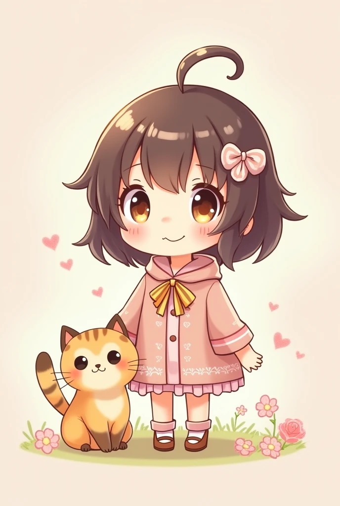 Cute anime-style avatar with a small kitty