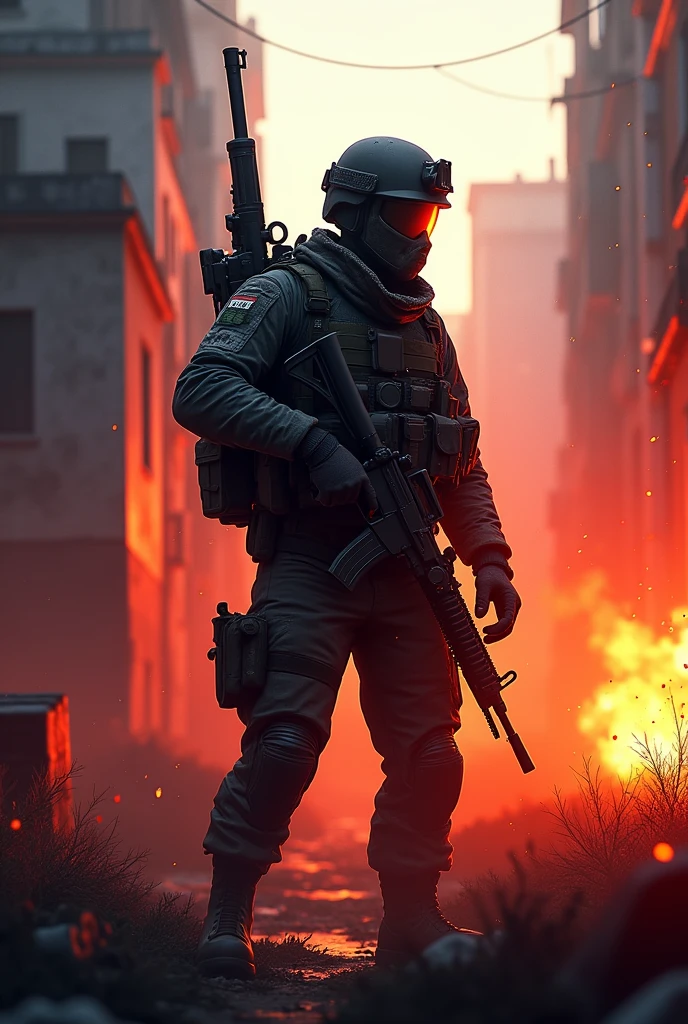 Um banner para um canal na Twitch com N8 no estilo call of duty / battlefield / warzone